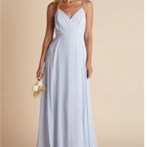 Birdy Grey Kaia Dress Ice Blue Bridesmaids Women Small Side Pockets Full Lenght